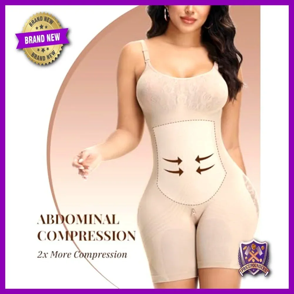 Seamless Shapewear Bodysuit Tummy Control Butt Lifting Full Body Shaper